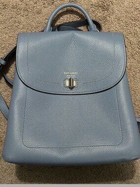 EUC Kate Spade Leila blue pebbled leather backpack